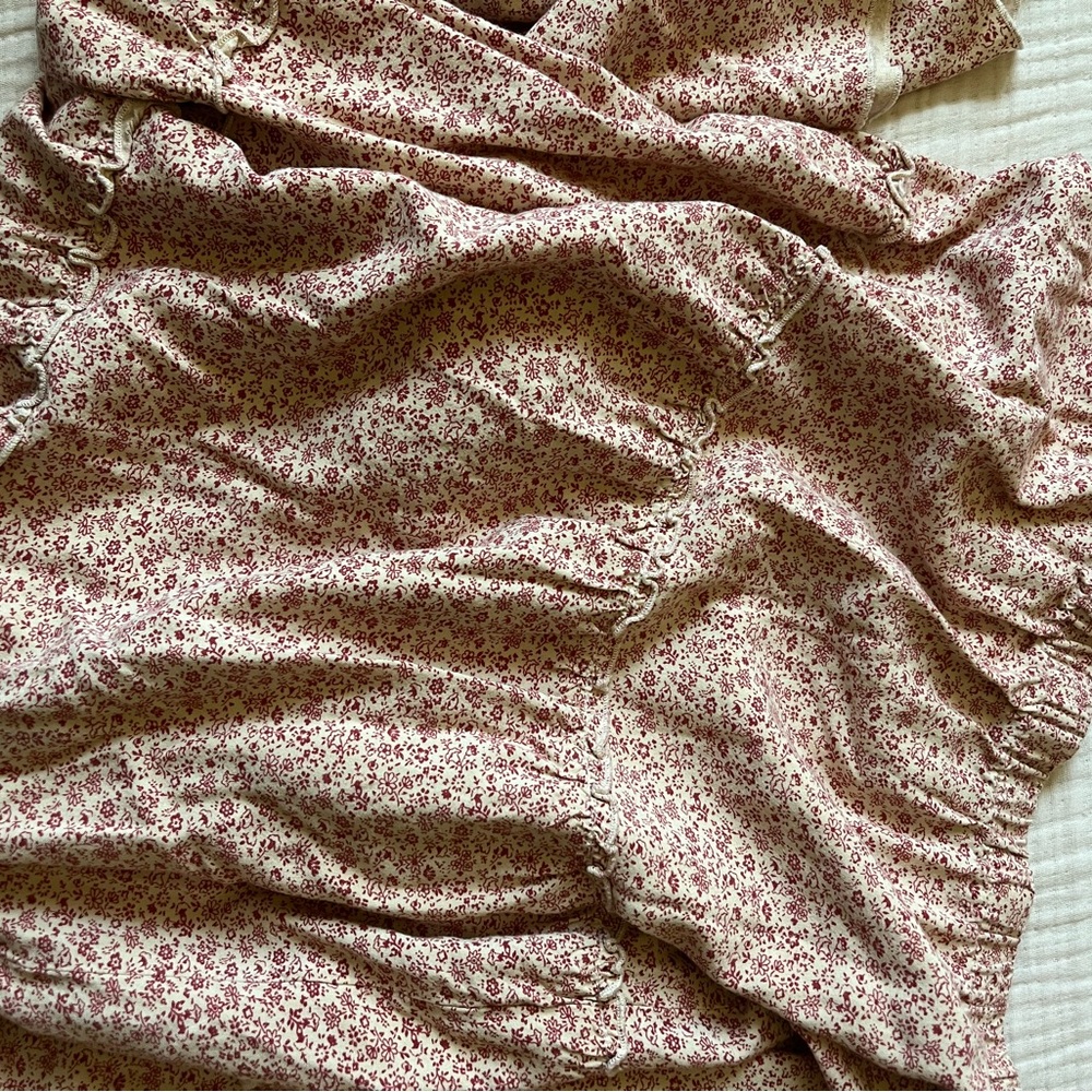 Floral Orange Tiered Skirt - Picture 2 of 3